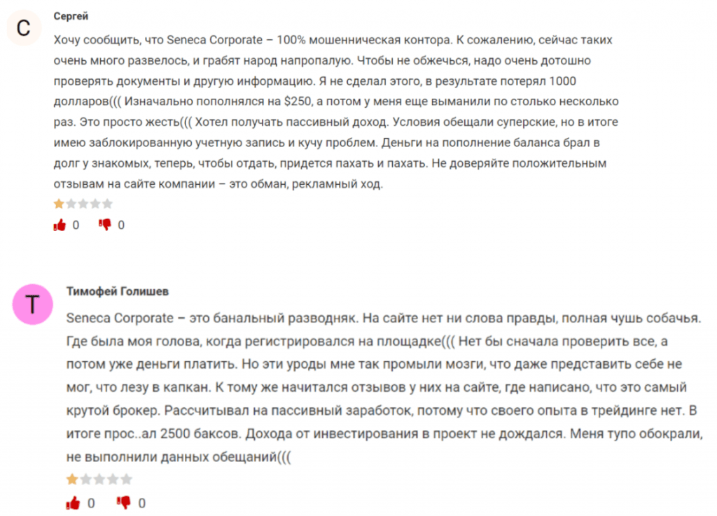 Отзывы о Seneca Corporate