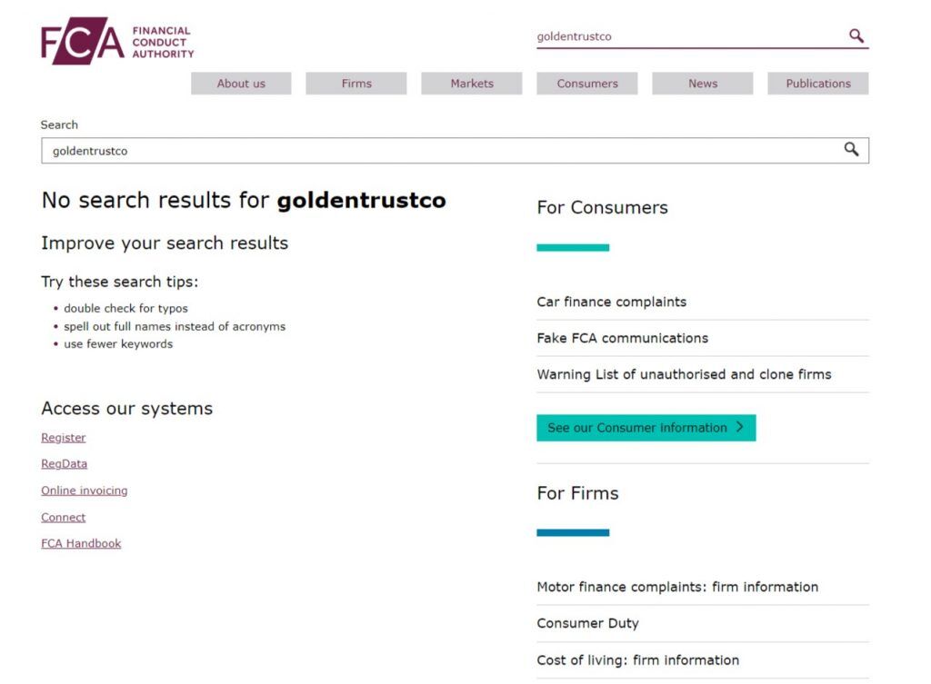 GoldenTrustCo развод