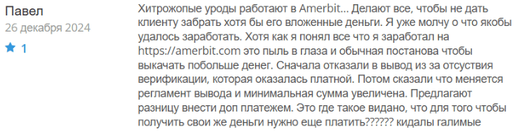 Негативный фидбек о Amerbit 
