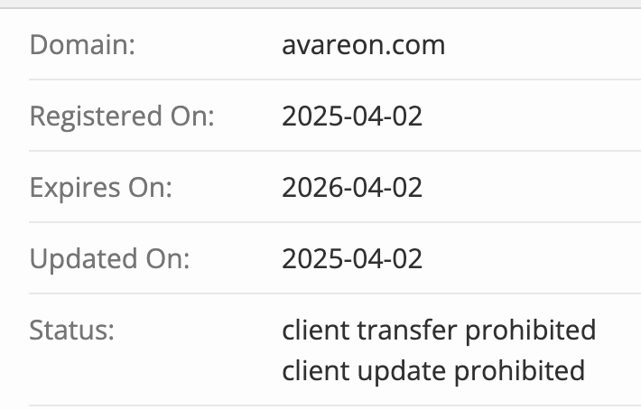 Avareon Ltd домен