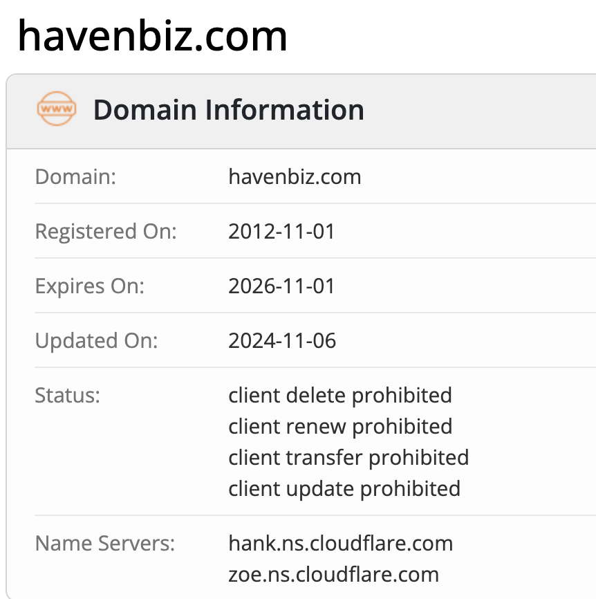 домен HavenBiz