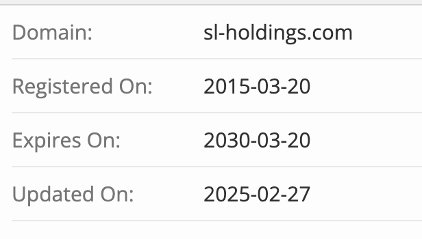 домен SL Holdings Corporation