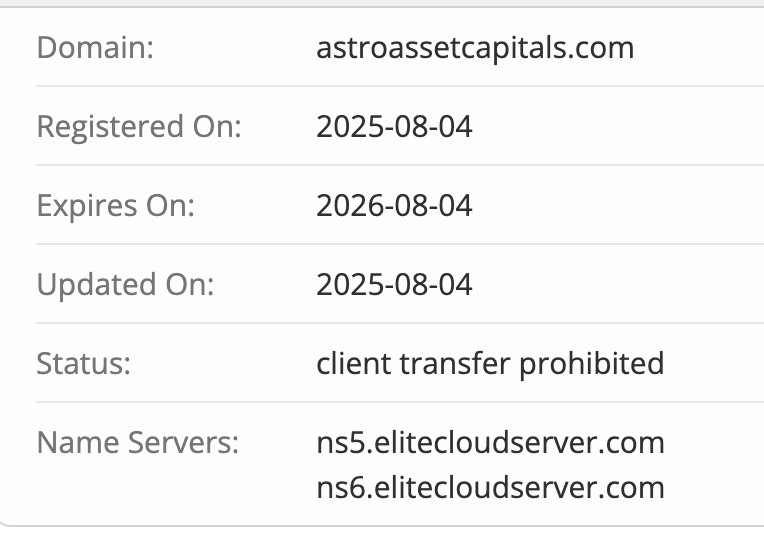 Astro Asset Capital домен