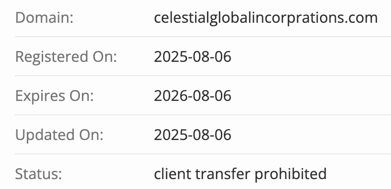 Celestialglobalin Corprations домен