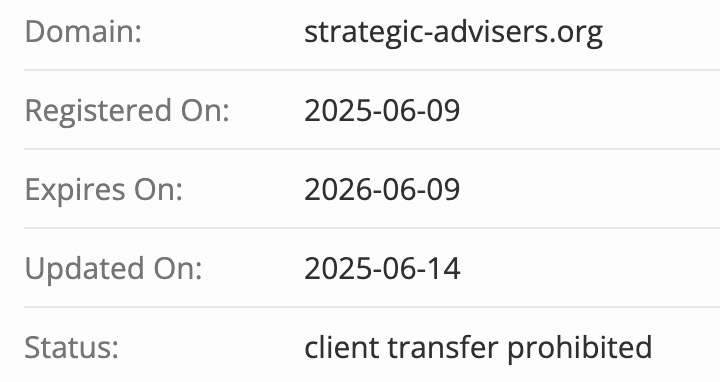 домен STRATEGIC ADVISERS