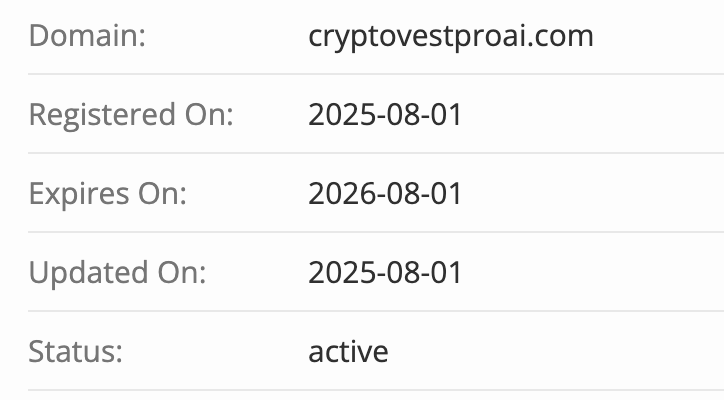 CryptoVestProAI домен