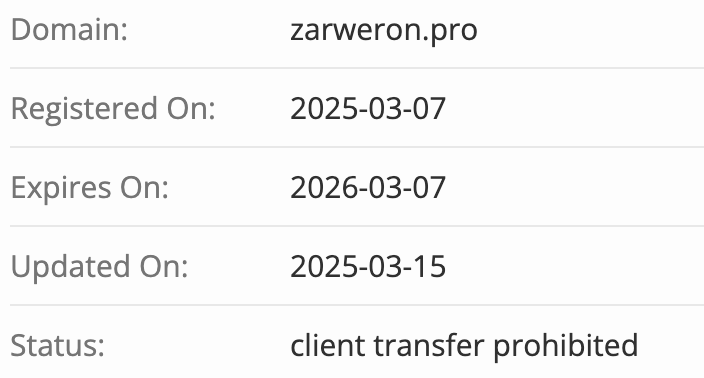 домен Zarweron