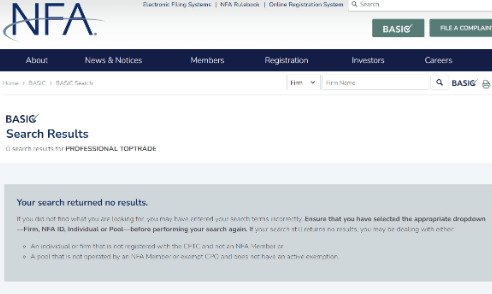 информация о Professional Toptrade