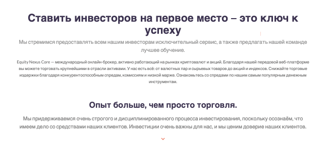 что известно? Equity Nexus Core