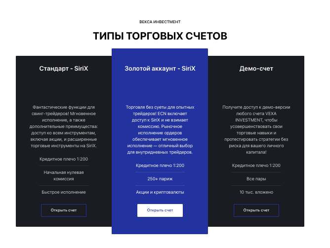 инфо о VEXA INVESTMENT