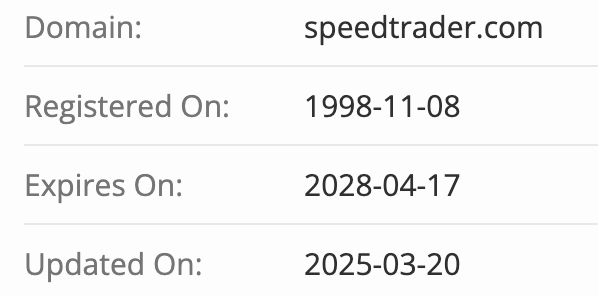 SpeedTrader, Inc. домен