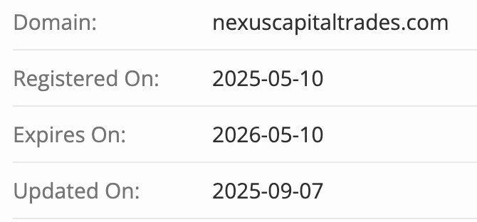 Nexus Capital Trades домен