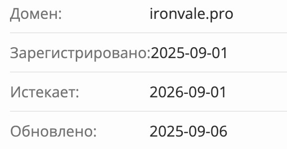 Ironvale Ltd домен