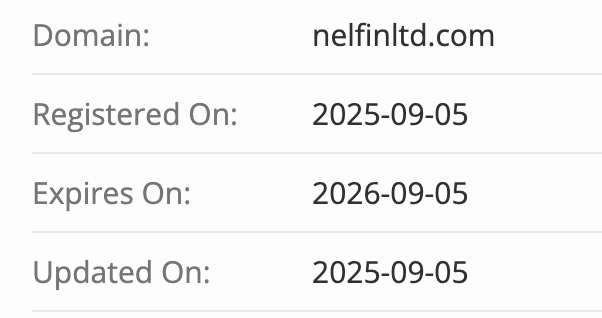 проверка домена Nelfin Ltd