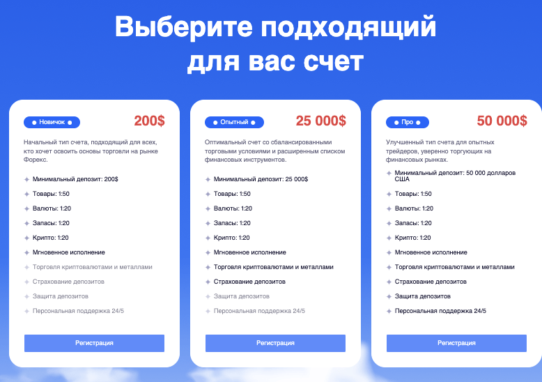 типы счетов JKCXIT
