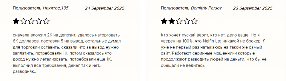 отзывы людей о Nelfin Ltd