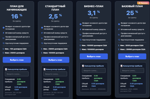 типы счетов Whales Horizon Trade