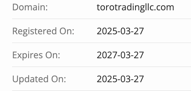 Toro Trading LLC домен