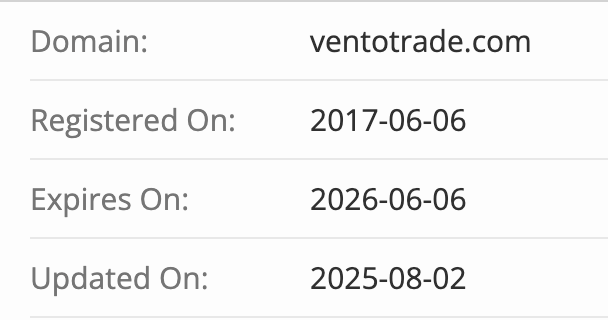 VentoTrade домен