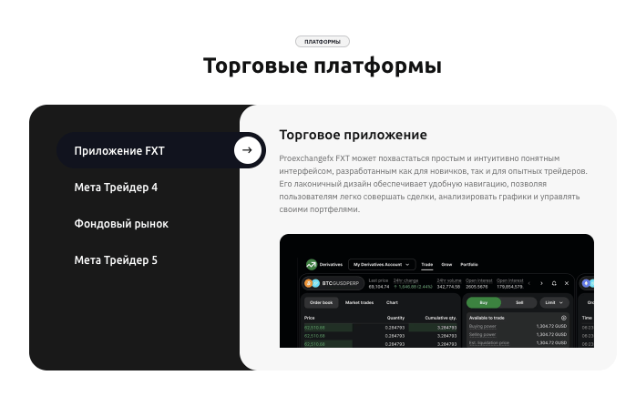 ProexchangeFX торговая платформа
