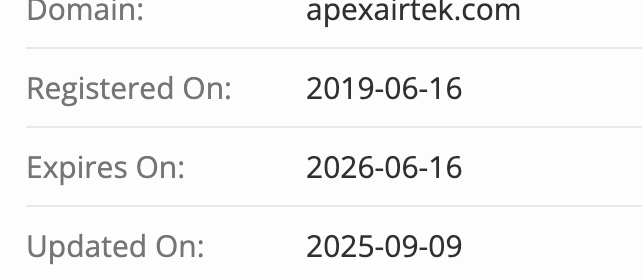 Apexairtek домен