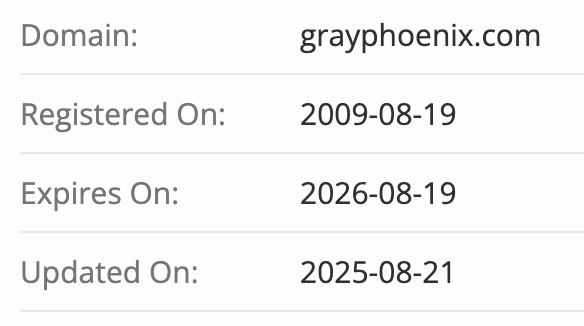Gray Phoenix домен