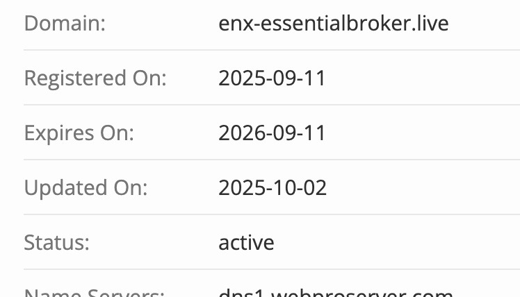 Enx Essential Broker домен