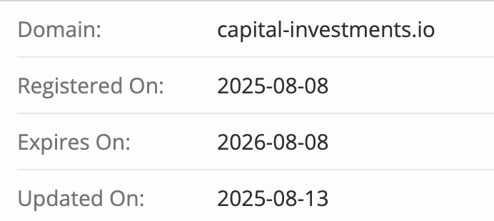 Capital Investments LTD домен