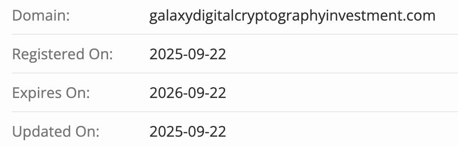 Galaxy Digital Cryptography Investment домен