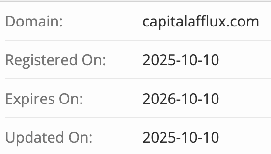 Capital Afflux проверка домена